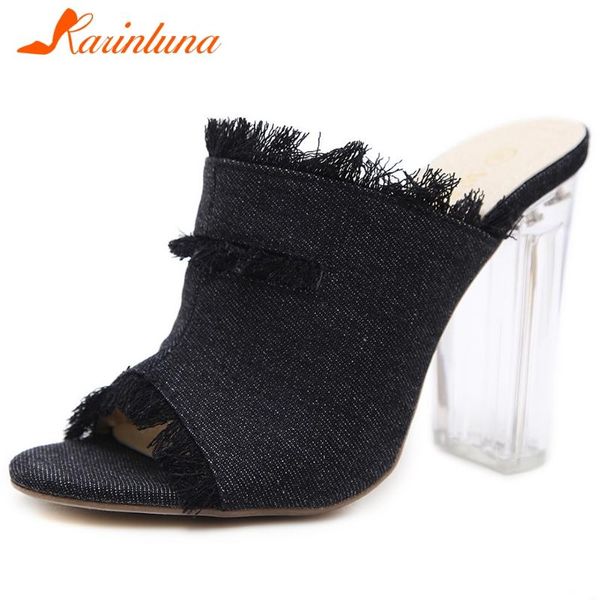 slippers karin fashion female denim mules chunky high heels summer women 2021 party outside shoes woman, Black
slippers karin fashion female denim mules chunky high heels summer women 2021 party outside shoes woman, Black