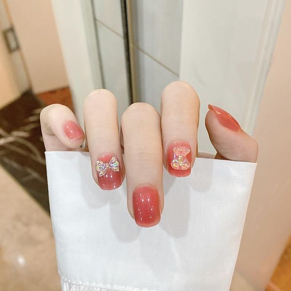 false nails nail beauty with short square-head shape little bear and bow-knot accessories decor 4 pcs detachable fashion women, Red;gold
false nails nail beauty with short square-head shape little bear and bow-knot accessories decor 4 pcs detachable fashion women, Red;gold