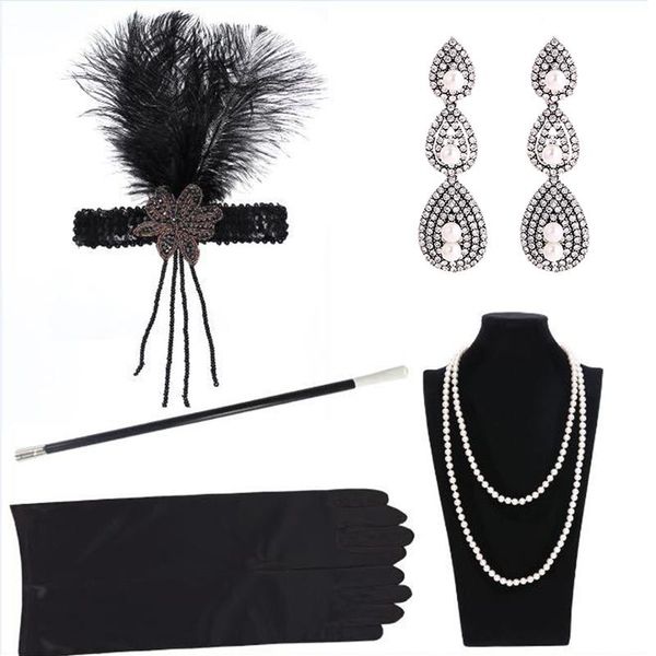 five fingers gloves 1920 women' vintage gatsby feather headbands flapper costume accessory cigarette holder pearl necklace set hair ea, Blue;gray
five fingers gloves 1920 women' vintage gatsby feather headbands flapper costume accessory cigarette holder pearl necklace set hair ea, Blue;gray