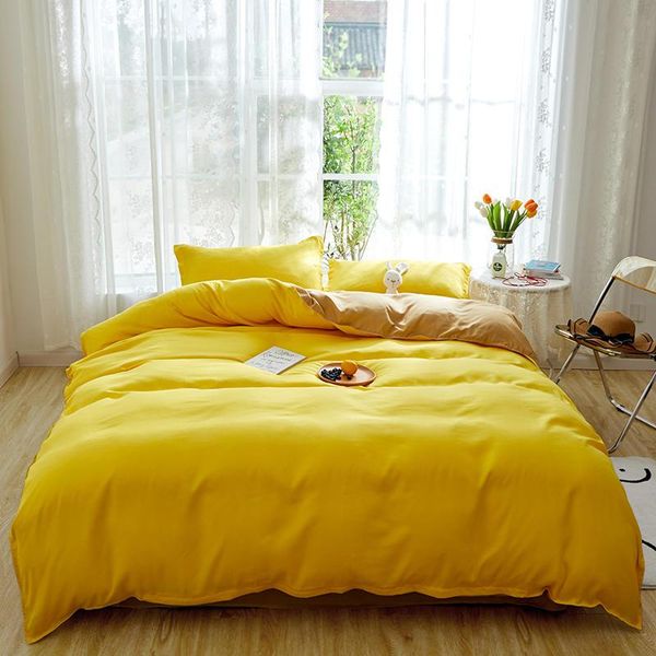 bedding sets bed sheet set king size yellow bedclothes for double solid color plain dyed simple style duvet cover juego de cama
bedding sets bed sheet set king size yellow bedclothes for double solid color plain dyed simple style duvet cover juego de cama