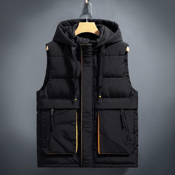 men's vests 2021 autumn winter men hooded sleeveless jackets plus size warm waistcoat male thick down cotton vest parkas o451, Black;white
men's vests 2021 autumn winter men hooded sleeveless jackets plus size warm waistcoat male thick down cotton vest parkas o451, Black;white