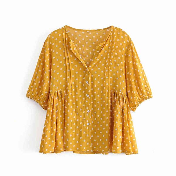 women's knits & tees elegant women v-neck polka dot shirts 2021 summer fashion ladies orange loose sweet female chic button b, White
women's knits & tees elegant women v-neck polka dot shirts 2021 summer fashion ladies orange loose sweet female chic button b, White