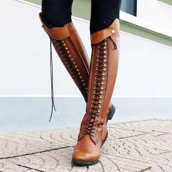 boots women retro knee high lace-up quality pu platform riding female zip low square heel plus size footwears ladies1, Black
boots women retro knee high lace-up quality pu platform riding female zip low square heel plus size footwears ladies1, Black