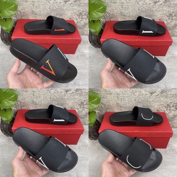 2022 men womens slipper font shoes slide fashion sandals flat flip flop with box size 35-46, Black
2022 men womens slipper font shoes slide fashion sandals flat flip flop with box size 35-46, Black