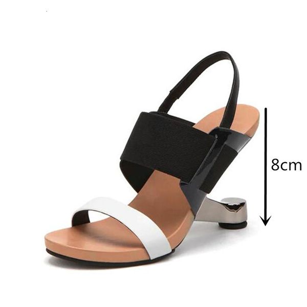 dress shoes gladiator women summer sandals real leather mixed color ladies party sandalias 8cm metal strange wedge heels formal pu, Black
dress shoes gladiator women summer sandals real leather mixed color ladies party sandalias 8cm metal strange wedge heels formal pu, Black