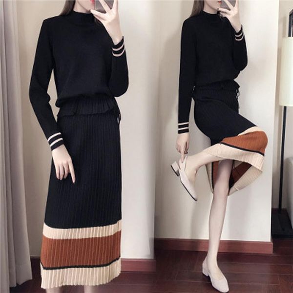 two piece dress knitted suit women's autumn and winter korean version of the long paragraph inside bottom coat + skirt set two-piece, White
two piece dress knitted suit women's autumn and winter korean version of the long paragraph inside bottom coat + skirt set two-piece, White
