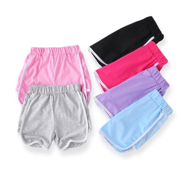 sheecute girls boys cotton shorts children beach sports short pants 4296, Black