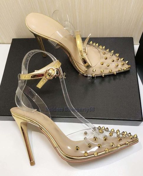 dress shoes 12cm heeled pumps transpatent pvc women high heel pointed toe party thin heels lady rivet spike sstiletto, Black
dress shoes 12cm heeled pumps transpatent pvc women high heel pointed toe party thin heels lady rivet spike sstiletto, Black