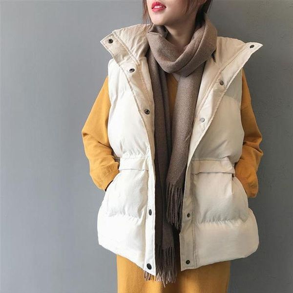 women's vests women sleeveless vest 2021 winter korean fashion warm down cotton padded jacket coat parkas waistcoat femme, Black;white
women's vests women sleeveless vest 2021 winter korean fashion warm down cotton padded jacket coat parkas waistcoat femme, Black;white