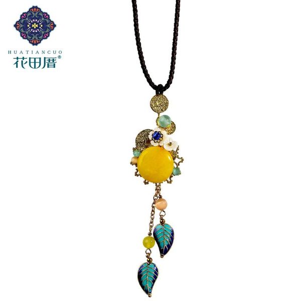 pendant necklaces ethnic handmade round yellow stone necklace drip leaves shell flower rope chain sweater cl-18024, Silver
pendant necklaces ethnic handmade round yellow stone necklace drip leaves shell flower rope chain sweater cl-18024, Silver