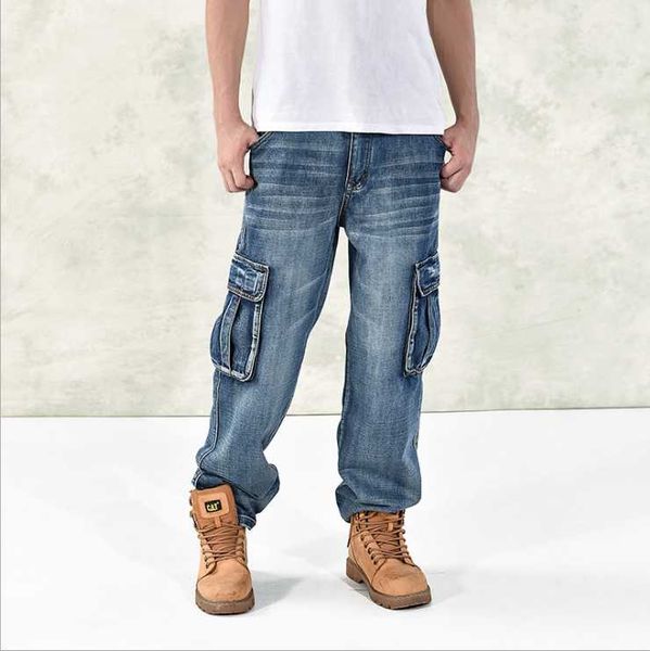men's jeans internet celebrity style trend autumn and winter loose plus fat increase hip hop size skateboard pants, Blue
men's jeans internet celebrity style trend autumn and winter loose plus fat increase hip hop size skateboard pants, Blue