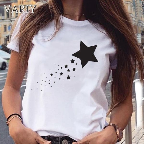 women's t-shirt women star graphic tshirts cute summer 90s style casual fashion aesthetic print female clothes tee tshirt, White
women's t-shirt women star graphic tshirts cute summer 90s style casual fashion aesthetic print female clothes tee tshirt, White
