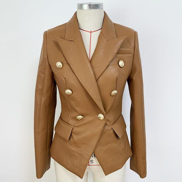 women's suits & blazers est 2021 designer blazer lion buttons double breasted synthetic leather jacket chocolate brown, White;black
women's suits & blazers est 2021 designer blazer lion buttons double breasted synthetic leather jacket chocolate brown, White;black