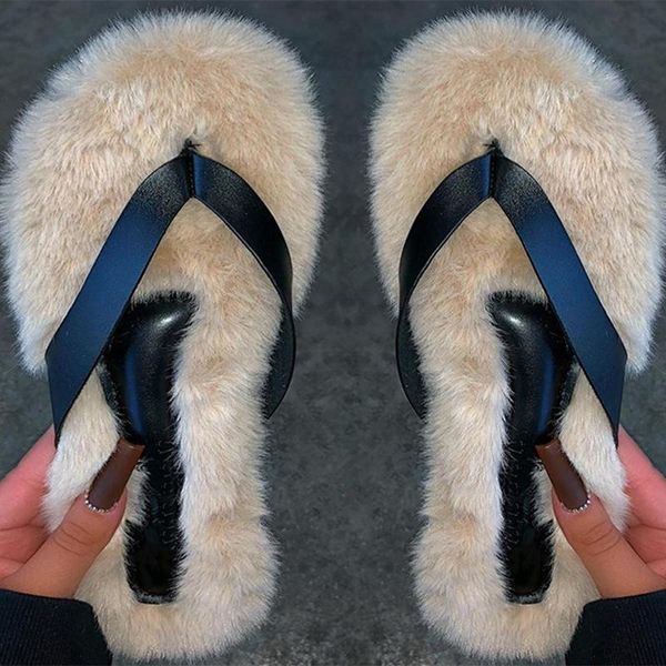 women's flip-flops furry fur winter slippers female plush style keep warm fashion shoes ladies comfortable casual footwear, Black
women's flip-flops furry fur winter slippers female plush style keep warm fashion shoes ladies comfortable casual footwear, Black