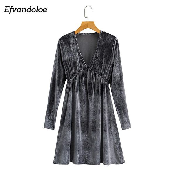 spring autumn velvet dress women long sleeve v-neck slim a-line dresses gray elastic casual, Black;gray
spring autumn velvet dress women long sleeve v-neck slim a-line dresses gray elastic casual, Black;gray