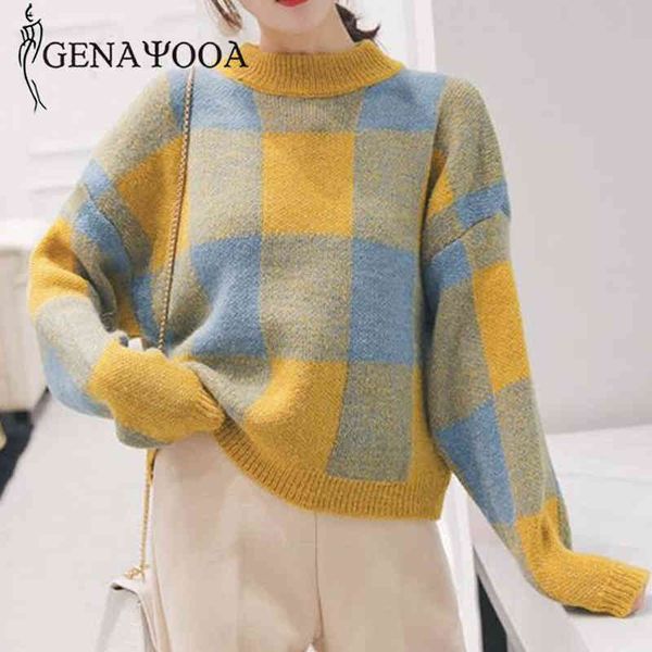 genayooa plaid casual patchwork sweater autumn winter women sweaters pullovers long sleeve o neck knit cashmere ladies jumper 210417, White;black
genayooa plaid casual patchwork sweater autumn winter women sweaters pullovers long sleeve o neck knit cashmere ladies jumper 210417, White;black