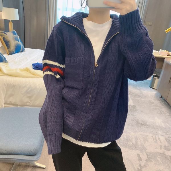 quality high neck zipper 9292 sweater lazy wind contrast color outside wearing wool knitted cardigan coat women's net red winter, White
quality high neck zipper 9292 sweater lazy wind contrast color outside wearing wool knitted cardigan coat women's net red winter, White