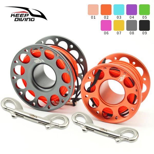 15m/30m scuba diving aluminum alloy spool finger reel with stainless steel double ended hook smb equipment cave dive accessories pool &
15m/30m scuba diving aluminum alloy spool finger reel with stainless steel double ended hook smb equipment cave dive accessories pool &