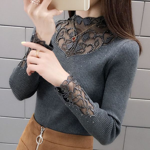 women's sweaters short-knit female sweater slim-fit, shirt with a lace collar and long sleeve, model 1m5b, White;black
women's sweaters short-knit female sweater slim-fit, shirt with a lace collar and long sleeve, model 1m5b, White;black