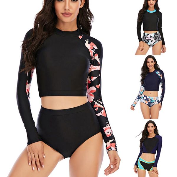 long sleeve rash guard women two piece swimwear high waist tankini neck swimsuit black surfing suit pad bathing zipper two-piece suits
long sleeve rash guard women two piece swimwear high waist tankini neck swimsuit black surfing suit pad bathing zipper two-piece suits