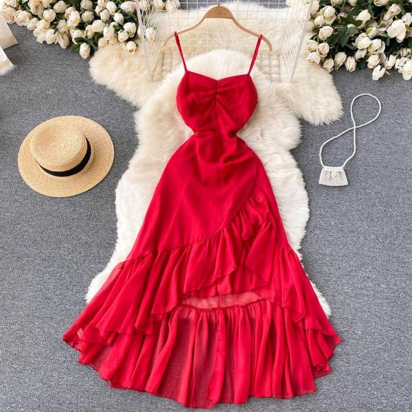 casual dresses red irregular ruffle midi dress women elegant spaghetti strap party robe female open back strapless vestidos fashion 202, Black;gray
casual dresses red irregular ruffle midi dress women elegant spaghetti strap party robe female open back strapless vestidos fashion 202, Black;gray