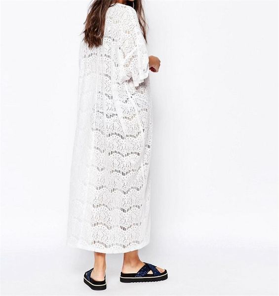 women lace crochet bikini cover up long beachwear pareo beach tunic dress white robe cotton bathing suit kaftan women's swimwear, White;black
women lace crochet bikini cover up long beachwear pareo beach tunic dress white robe cotton bathing suit kaftan women's swimwear, White;black