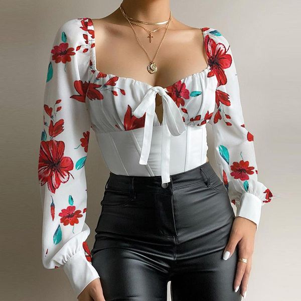 women's blouses & shirts elegant square collar bow wrap blouse office lady autumn fashion floral printed women retro puff sleeve solid, White
women's blouses & shirts elegant square collar bow wrap blouse office lady autumn fashion floral printed women retro puff sleeve solid, White