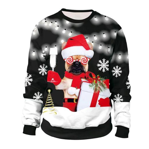 men's sweaters 3d funny cute cartoon dog elk animal print ugly christmas 2021 autumn winter oversized xmas jumper pullovers top, White;black
men's sweaters 3d funny cute cartoon dog elk animal print ugly christmas 2021 autumn winter oversized xmas jumper pullovers top, White;black