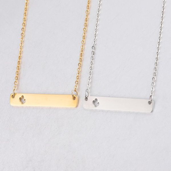 pendant necklaces stainless steel cactus bar necklace for women hollow tag metal clavicle chain mirror polished gold/sliver color, Silver
pendant necklaces stainless steel cactus bar necklace for women hollow tag metal clavicle chain mirror polished gold/sliver color, Silver