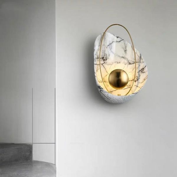 nordic led stone wall lamp luminaria nicho de parede bedroom beside living room