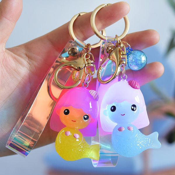 cartoon princess series light-emitting mermaid key chain net red gift pendant cute doll pendanta1, Silver
cartoon princess series light-emitting mermaid key chain net red gift pendant cute doll pendanta1, Silver