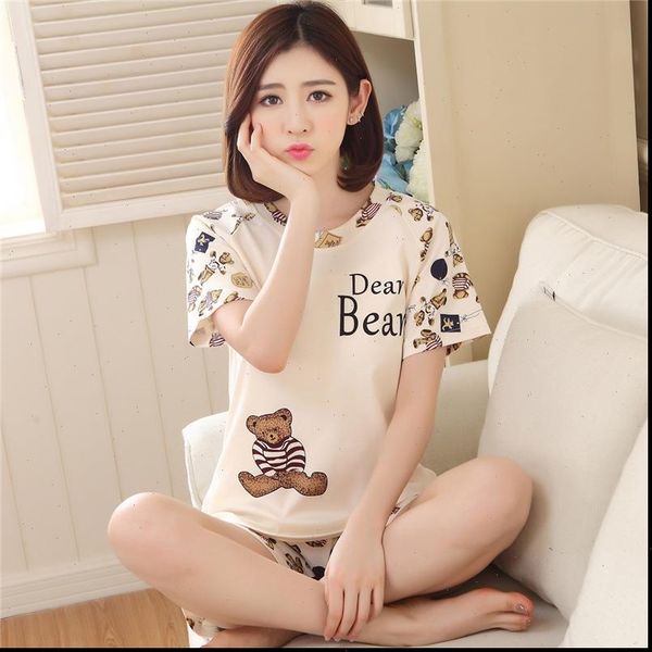 pajamas sets summer womens sleepwears round neck pijama cartoon short sleeve pyjamas styles sleepwear spring casual, Black;red
pajamas sets summer womens sleepwears round neck pijama cartoon short sleeve pyjamas styles sleepwear spring casual, Black;red