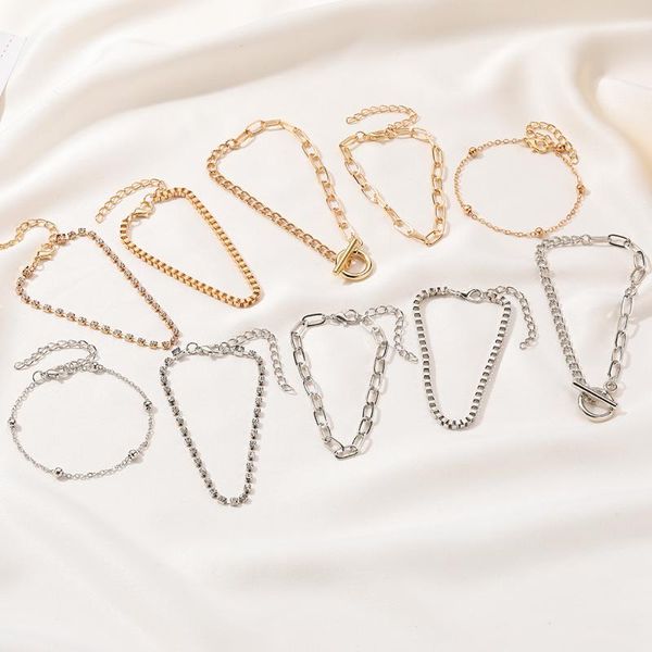 charm bracelets silver plated bracelet set 5-piece charms metal chain crystal for women & bangles jewelry cf223, Golden;silver
charm bracelets silver plated bracelet set 5-piece charms metal chain crystal for women & bangles jewelry cf223, Golden;silver