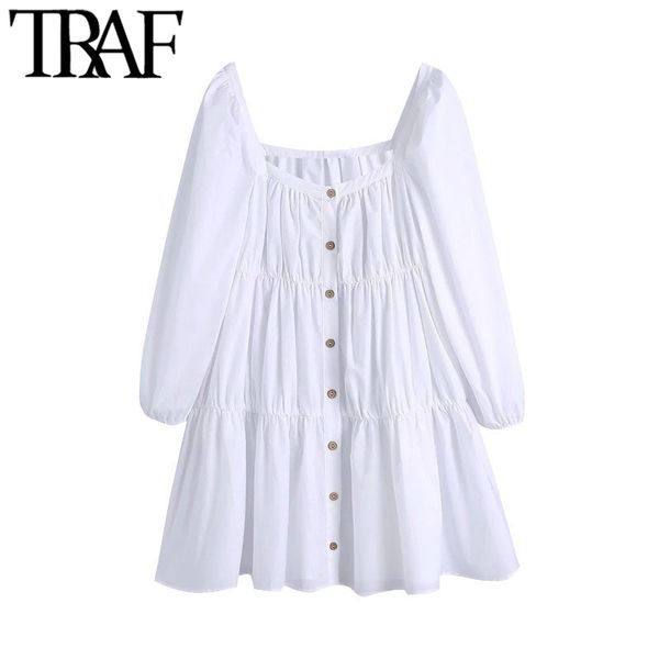 traf women fashion button-up poplin white mini dress vintage square collar long sleeve female dresses vestidos mujer 210415, Black;gray
traf women fashion button-up poplin white mini dress vintage square collar long sleeve female dresses vestidos mujer 210415, Black;gray
