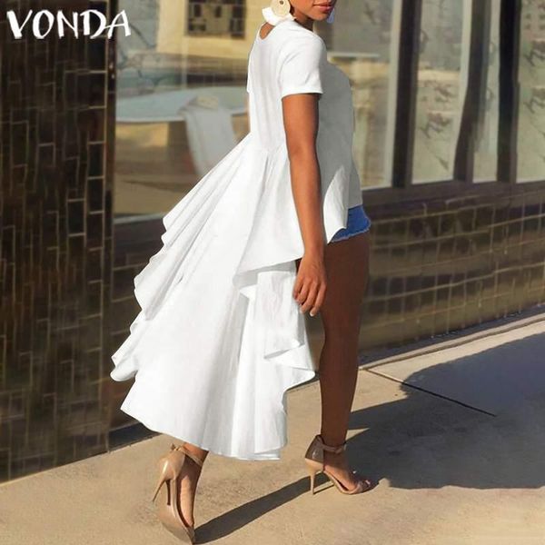 women's blouses & shirts vonda 2021 women summer ruffle asymmetry irregular hem female casual party plus size bohemian blusas 5xl, White
women's blouses & shirts vonda 2021 women summer ruffle asymmetry irregular hem female casual party plus size bohemian blusas 5xl, White