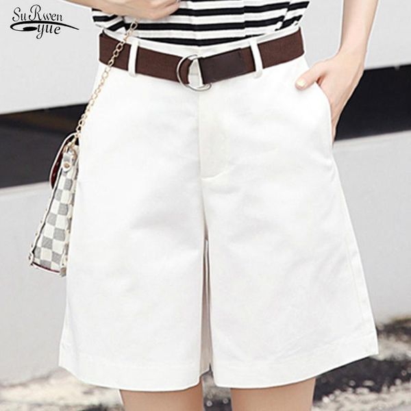 women's shorts 2021 comfort casual summer loose wide leg short femme korean fashion women belt green white high waist female 9648, White;black
women's shorts 2021 comfort casual summer loose wide leg short femme korean fashion women belt green white high waist female 9648, White;black