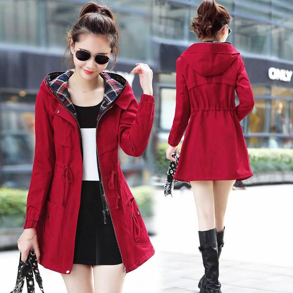 women's trench coats authentic autumn coat long section spring style waist was thin wild windbreaker large size shirt, Tan;black
women's trench coats authentic autumn coat long section spring style waist was thin wild windbreaker large size shirt, Tan;black