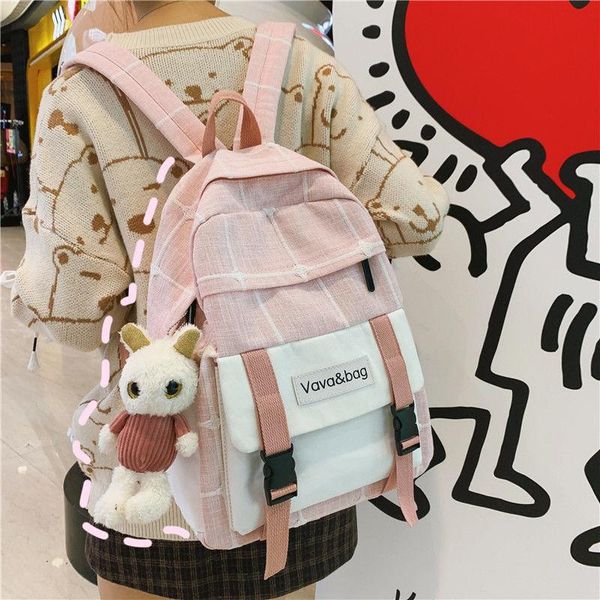 teenage girls school bags backpack women bag lightweight patchwork plaid canvas student bookbags female teen schoolbag
teenage girls school bags backpack women bag lightweight patchwork plaid canvas student bookbags female teen schoolbag