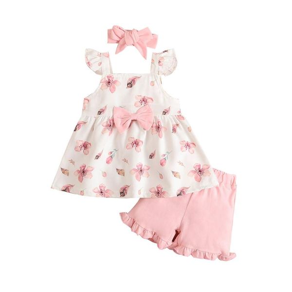 3pcs toddlers summer streetwear, floral square-neck ruffle sleeves vest + frilled shorts hairband suit for girls, 1-4 years clothing sets, White
3pcs toddlers summer streetwear, floral square-neck ruffle sleeves vest + frilled shorts hairband suit for girls, 1-4 years clothing sets, White