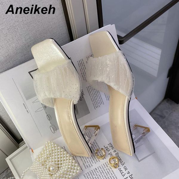 aneikeh summer women shoes slippers slides mesh bling square heel outside toe black silver apricot size 35-39 2021
aneikeh summer women shoes slippers slides mesh bling square heel outside toe black silver apricot size 35-39 2021