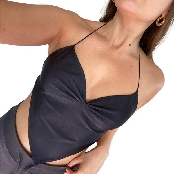 women's sleeveless halter vest girl's solid color v-neck casual tight backless clothing woman shirt black crop tanks & camis, White
women's sleeveless halter vest girl's solid color v-neck casual tight backless clothing woman shirt black crop tanks & camis, White