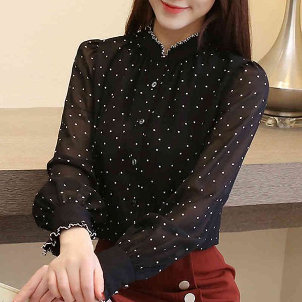 blusas mujer de moda long sleeve dot black chiffon blouse women stand collar office blouse womens and blouses b29 210426, White
blusas mujer de moda long sleeve dot black chiffon blouse women stand collar office blouse womens and blouses b29 210426, White