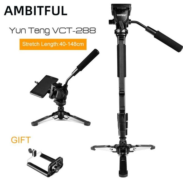 yunteng vct-288 camera monopod + fluid pan head unipod holder for canon nikon and all dslr with 1/4" mount tripods
yunteng vct-288 camera monopod + fluid pan head unipod holder for canon nikon and all dslr with 1/4" mount tripods