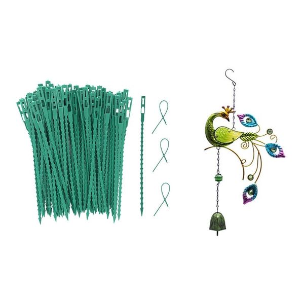 other garden supplies 3d rotating wind chimes peacock shape metal crafts with 200 pcs adjustable plant twist ties
other garden supplies 3d rotating wind chimes peacock shape metal crafts with 200 pcs adjustable plant twist ties