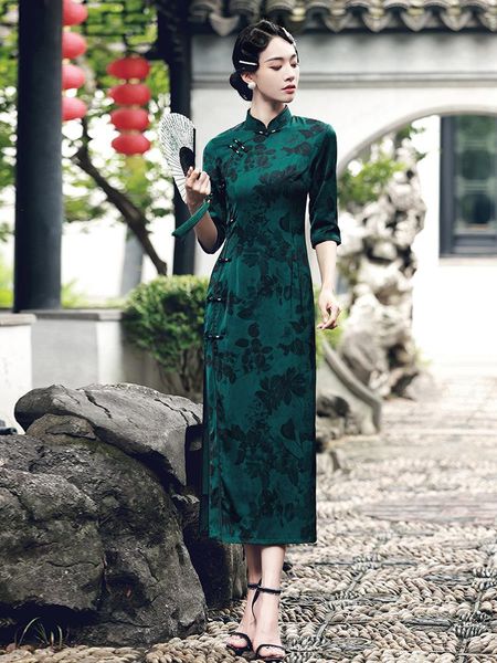 ethnic clothing double dobby vintage button chinese dress bodycon side split cheongsams women elegant celebrity gown oriental classic q, Red
ethnic clothing double dobby vintage button chinese dress bodycon side split cheongsams women elegant celebrity gown oriental classic q, Red