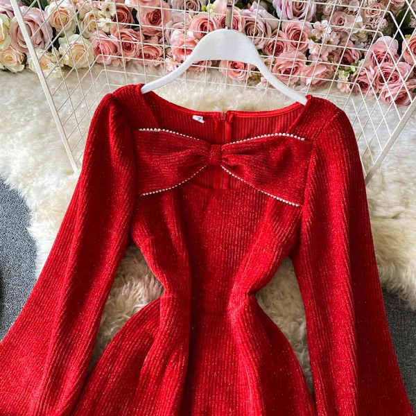 spring autumn women high waist thin a-line red short dress bowknot square collar puff sleeve velvet 210513, Black;gray
spring autumn women high waist thin a-line red short dress bowknot square collar puff sleeve velvet 210513, Black;gray