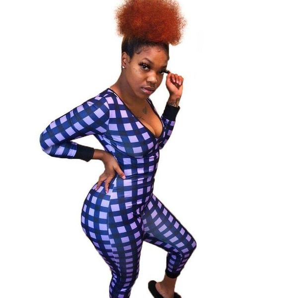 women's jumpsuits & rompers style plaid spliced skinny women club party deep v-neck full length catsuits dd5088, Black;white
women's jumpsuits & rompers style plaid spliced skinny women club party deep v-neck full length catsuits dd5088, Black;white