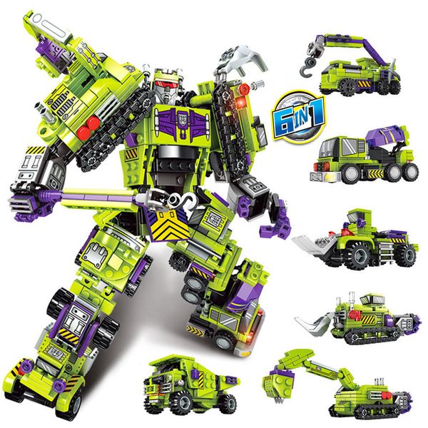 6in1 transformation robot building block set toys kids city engineering excavator car truck for children gift
6in1 transformation robot building block set toys kids city engineering excavator car truck for children gift