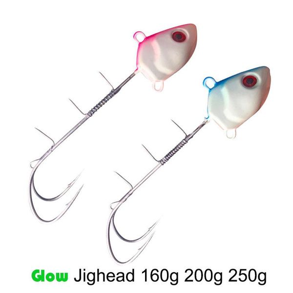 luminous jig lead head hook 160 g 200g saltwater fishing tackle double hooks sea bass grouper bait isca artificial pesca
luminous jig lead head hook 160 g 200g saltwater fishing tackle double hooks sea bass grouper bait isca artificial pesca