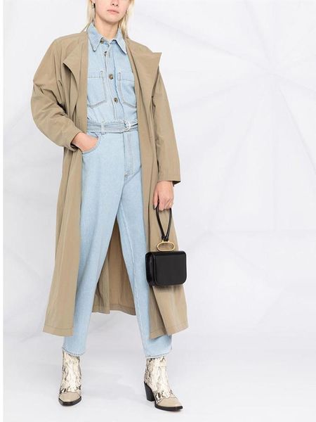 women's trench coats commuter mid-length coat long-sleeved loose all-match long windbreaker outwear with sashes autumn 2021, Tan;black
women's trench coats commuter mid-length coat long-sleeved loose all-match long windbreaker outwear with sashes autumn 2021, Tan;black